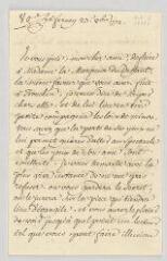 2 vues MS CA 0017 - Voltaire. Lettre signée à [Henri-Louis Caïn, dit Lekain].- Ferney, 23 octobre 1772