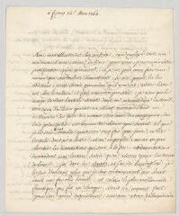 4 vues MS CA 0047 - Voltaire. Lettre signée à Charles-Jean-François Hénault.- Ferney, 14 mars 1768