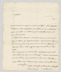 2 vues MS CA 0056 - Voltaire. Lettre autographe signée à Isaac Georges Pélissari.- [s.l., juin ? 1759]