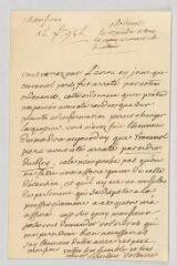 4 vues MS CA 0092 - Voltaire. Lettre autographe signée à Claude-Henri Feydeau de Marville.- [Paris, 16 décembre 1746]