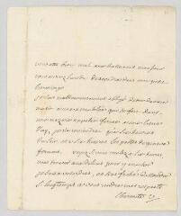 4 vues MS CA 0123 - Voltaire. Lettre autographe signée à François-Achard Joumard Tison, marquis d'Argence.- [Genève, 15 septembre 1760]