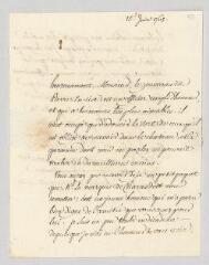 4 vues MS CA 0150 - Voltaire. Lettre à François-Achard Joumard Tison, marquis d'Argence.- [sans lieu], 15 juin 1765