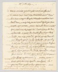 4 vues MS CA 0167 - Voltaire. Lettre autographe signée à François-Achard Joumard Tison, marquis d'Argence.- [sans lieu], 10 juillet 1767