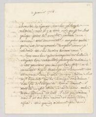 4 vues MS CA 0169 - Voltaire. Lettre signée à François-Achard Joumard Tison, marquis d'Argence.- [sans lieu], 2 janvier 1768