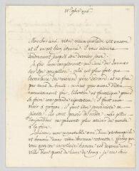 4 vues MS CA 0182 - Voltaire. Lettre signée à François-Achard Joumard Tison, marquis d'Argence.- [sans lieu], 11 novembre 1776