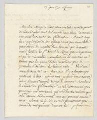 4 vues MS CA 0183 - Voltaire. Lettre signée à François-Achard Joumard Tison, marquis d'Argence.- Ferney, 27 juin 1777