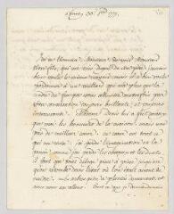4 vues MS CA 0185 - Voltaire. Lettre signée à François-Achard Joumard Tison, marquis d'Argence.- Ferney, 30 octobre 1777