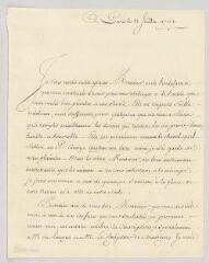 2 vues MS CB 0003 - Nivernais, Louis-Jules Mancini Mazarini, duc de. Lettre autographe signée à Voltaire.- Paris, 11 juillet 1761