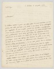 2 vues MS CB 0005 - Coyer, abbé Gabriel-François. Lettre autographe signée à Voltaire.- Londres, 14 juin 1765