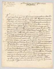 4 vues MS CB 0010 - Destouches, Philippe Néricault, dit. Lettre autographe signée à Voltaire.- Fortoiseau [Villiers-en-Bière], 15 novembre 1744