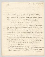 4 vues MS CB 0032 - Olivet, Pierre-Joseph Thoulier, abbé d'. Lettre autographe signée à Voltaire.- Paris, 7 septembre [1767]