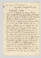 4 vues MS CB 0045 - Argence, François-Achard Joumard Tison, marquis d'. Lettre signée à Voltaire.- Angoulême, 29 octobre 1776