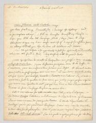 4 vues MS CB 0049 - Mignot de Montigny, Étienne. Lettre autographe signée à [Voltaire].- Paris, 17 avril 1738
