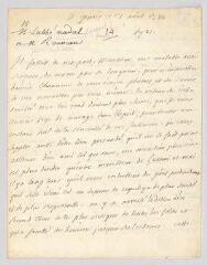 4 vues  - MS CC 0002 - Nadal, abbé Augustin. Lettre autographe signée à Jean-Baptiste Rousseau.- Paris, 17 août 1733 (ouvre la visionneuse)