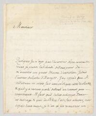 2 vues MS CC 0008 - Bury, Richard de. Lettre autographe signée à N.- Paris, 29 septembre 1768