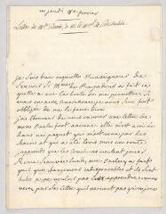 8 vues  - MS CC 0018 - Denis, Marie-Louise Mignot, Mme. Lettre autographe signée à Louis-François-Armand de Vignerot du Plessis, duc de Richelieu.- s.l., 8 février [1753] (ouvre la visionneuse)