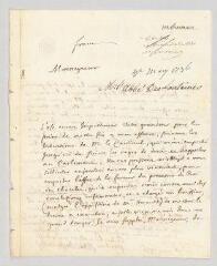 2 vues MS CC 0019 - Desfontaines, abbé Pierre-François Guillot. Lettre autographe signée à l'abbé, puis cardinal André-Hercule de Fleury.- [s.l.], 4 mai 1736