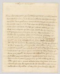 4 vues MS CC 0034 - Denis, Marie-Louise Mignot, Mme. Lettre autographe à [Théodore-Camille, marquis de Montperny].- Francfort, 26 juin [1753]