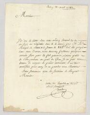 4 vues  - MS CC 0038 - Gaudet. Lettre autographe signée à Claude Marie Guyétand.- Belley, 12 avril 1783 (ouvre la visionneuse)