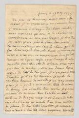 4 vues  - MS CC 0049 - Rieu, Marie-Jeanne. Lettre autographe à son fils Étienne Rieu.- Ferney, 19 mai 1775 (ouvre la visionneuse)