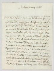 4 vues  - MS CC 0054 - Bernis, abbé François-Joachim de Pierre de. Lettre autographe signée à la marquise de Roucher.- Rome, 30 mai 1786 (ouvre la visionneuse)