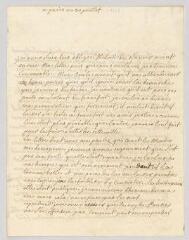 4 vues  - MS CC 0056 - Denis, Marie-Louise Mignot, Mme. Lettre autographe signée à George Keith, 10e comte Marishal.- Paris, 30 juillet [1753] (ouvre la visionneuse)