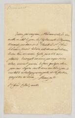 4 vues  - MS CC 0072 - Rémusat, Auguste-Laurent, comte de. Lettre autographe signée à Mlle Duchesnois.- Saint-Cloud, [s.d.] (ouvre la visionneuse)