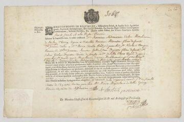 2 vues MS CC 0079 - Beaumont, Christophe de. Document officiel imprimé.- Paris, 29 juillet 1780