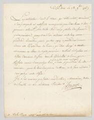 2 vues  - MS CC 0095 - Lenoir, Jean-Charles-Pierre. Lettre autographe signée à René-Joseph Thébaudin de La Rozelle.- Paris, 18 novembre 1767 (ouvre la visionneuse)