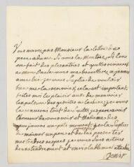 4 vues MS CC 0100 - Denis, Marie-Louise Mignot, Mme. Lettre autographe signée à Jacques de Rochefort d'Ally.- [Ferney, s.d.]