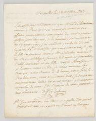 2 vues  - MS CC 0106 - Escherny, François-Louis d\'. Lettre autographe signée [au comte François-Antoine de Boissy d\'Anglas].- Versailles, 18 octobre 1803 (ouvre la visionneuse)