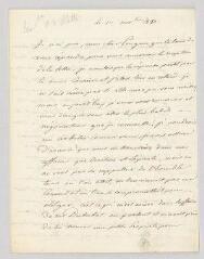 8 vues  - MS CC 0111 - Du Plessis-Villette, Reine-Philiberte Rouph de Varicourt, marquise. Deux lettres autographes signées à Charles de Pougens.- Vauxbuin et Paris, 1 novembre 1820, 12 novembre 1820 (ouvre la visionneuse)