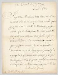 4 vues  - MS CC 0119 - Fleury, abbé, puis cardinal André-Hercule. Lettre à l\'abbé Jean-Baptiste Dubos.- Versailles, 5 septembre 1733 (ouvre la visionneuse)