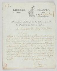8 vues  - MS CC 0121 - Documents manuscrits signés.- Départements du Pas-de-Calais et du Rhône, 26 novembre 1794 - 10 février 1799 (ouvre la visionneuse)