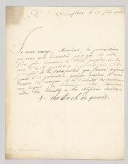 4 vues  - MS CC 0134 - Beaumont, Christophe de. Lettre signée à [Adrien] Boullenois.- Conflans, 29 juin 1756 (ouvre la visionneuse)