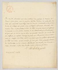 4 vues MS CC 0135 - Beaumont, Christophe de. Lettre signée à [Adrien] Boullenois.- [s.l.], 2 avril 1768