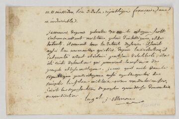 4 vues  - MS CC 0140 - Menou, Jacques-François de. Attestation autographe signée.- [s.l.], 29 juin 1795 (ouvre la visionneuse)