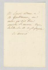 4 vues MS CC 0144 - Lenoir, Jean-Charles-Pierre. Lettre autographe signée à Guillaumon.- [s.l.n.d]