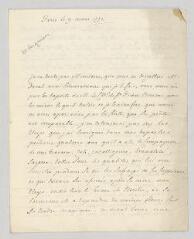 4 vues  - MS CC 0147 - Vergennes, Charles Gravier, comte de. Lettre signée à N.- Paris, 9 mars 1771 (ouvre la visionneuse)