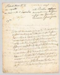 4 vues  - MS CC 0152 - Bertin, Henri. Lettre autographe signée à N.- Paris, 31 août 1753 (ouvre la visionneuse)