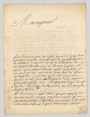 8 vues  - MS CC 0163 - Le Brun, le Père Pierre. Lettre signée à \'Monseigneur\'.- Paris, 17 novembre 1706 (ouvre la visionneuse)