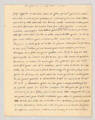4 vues  - MS CC 0168 - Villeneuve, Mme. Lettre autographe signée à Charles-Nicolas-Joseph-Justin Favart.- Paris, 17 septembre 1774 (ouvre la visionneuse)