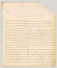 2 vues  - MS CC 0172 - Villeneuve. Lettre autographe signée à Charles-Nicolas-Joseph-Justin Favart.- Strasbourg, 20 mars 1775 (ouvre la visionneuse)
