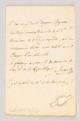4 vues  - MS CC 0186 - Suard, Jean-Baptiste-Antoine. Pièce autographe signée à la citoyenne Mercier.- Fontenay-aux-Roses (France), 28 juin 1794 (ouvre la visionneuse)