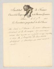4 vues MS CC 0194 - Suard, Jean-Baptiste-Antoine. Lettre autographe à [Joseph-François ou Louis-Gabriel] Michaud.- Paris, 6 septembre 1810