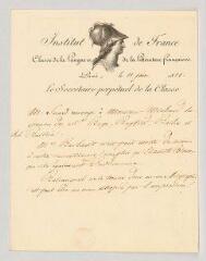 4 vues MS CC 0198 - Suard, Jean-Baptiste-Antoine. Lettre autographe à [Joseph-François ou Louis-Gabriel] Michaud.- Paris, 11 juin 1811