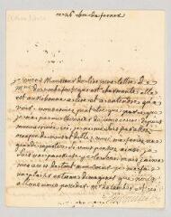 4 vues  - MS CC 0206 - Denis, Marie-Louise Mignot, Mme. Lettre autographe signée à Jacques de Rochefort d\'Ally.- Ferney, 26 septembre [1770] (ouvre la visionneuse)
