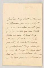 4 vues  - MS CC 0221 - Bigex, Simon. Lettre autographe signée [au libraire Gabriel Cramer ?].- [Genève, vers 1767-1768] (ouvre la visionneuse)
