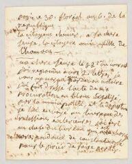 4 vues MS CC 0224 - Chénier, Élisabeth Santi-Lomaca de. Lettre autographe signée à [sa soeur Marie Lomaca Amic ?].- Paris, 19 mai 1798