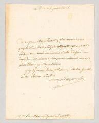 4 vues MS CC 0225 - Argenson, de Voyer d'. Lettre signée à Messieurs les Maires et échevins de Romorantin.- Paris, 4 janvier 1754